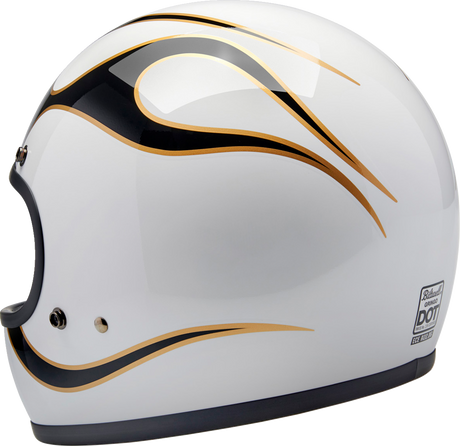 Gringo Helmet - Flames - White/Black - 2XL