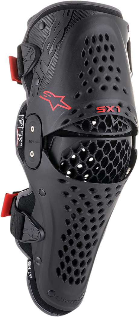 SX1 v2 Knee Guards - Black/Red - 2XL