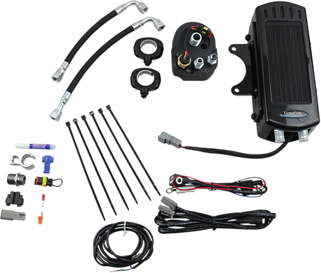 Oil Cooler Kit - Side Mount - Gloss Black - Softail 2008 - 2011