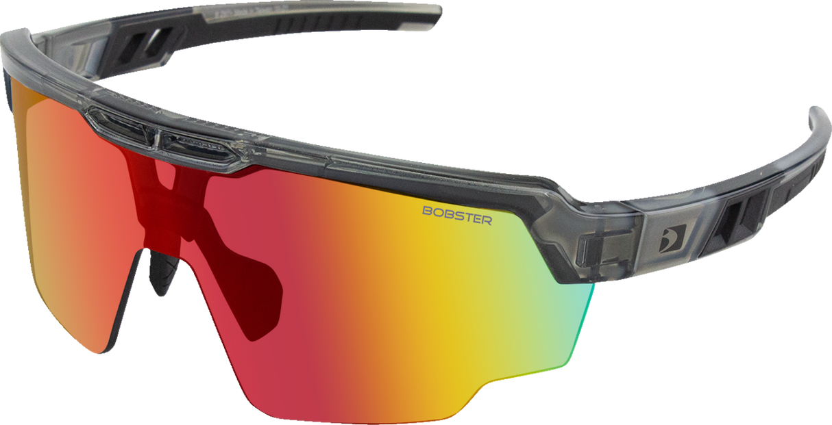 Wheelie Sunglasses - Gloss Clear Gray - Smoke Black/Red Revo