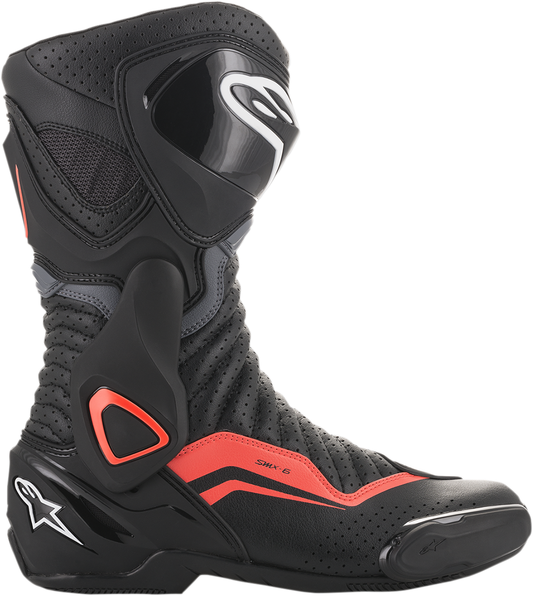 SMX-6 v2 Vented Boots - Black/Gray/Red - US 6.5 / EU 40