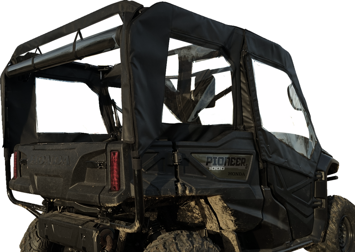 Soft Doors - Middle/Rear Windows - Black - Honda Pioneer 1000 2016 - 2023