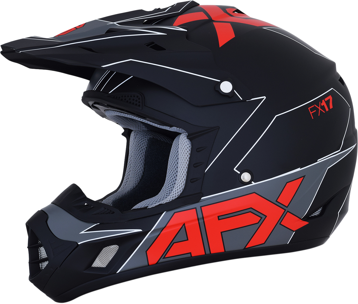 FX-17 Helmet - Aced - Matte Black/Red - Large