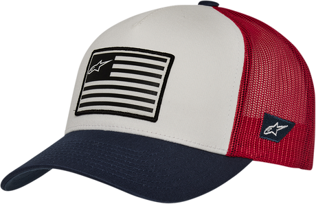 Flag Snapback Hat - White/Navy/Red - One Size