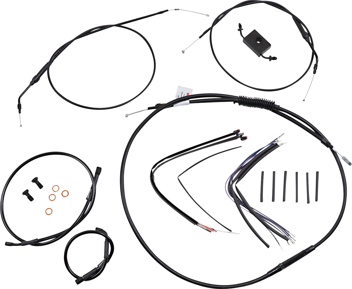 Handlebar Cable and Brake Line Kit - Extended - Sportsters - 16\" Ape Hanger Handlebars - ABS 1986 - 2022