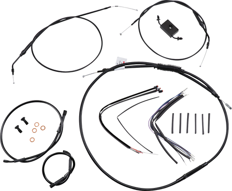 Handlebar Cable and Brake Line Kit - Extended - Sportsters - 16\" Ape Hanger Handlebars - ABS 1986 - 2022