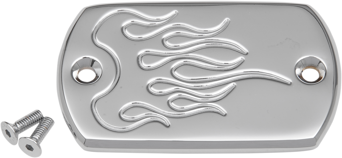 Master Cylinder Cover - Flame - Yamaha - Chrome 1998 - 2017