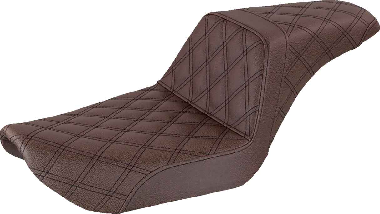 Step-Up Seat - Full Lattice Stitch - Brown - Dyna 1996 - 2003