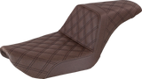 Step-Up Seat - Full Lattice Stitch - Brown - Dyna 1996 - 2003