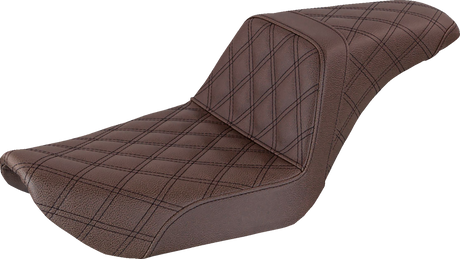 Step-Up Seat - Full Lattice Stitch - Brown - Dyna 1996 - 2003