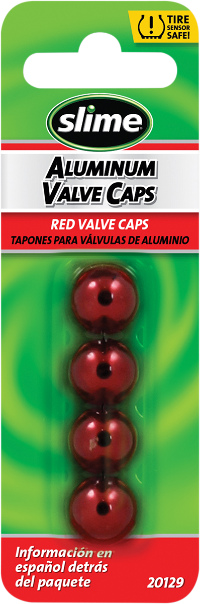 Valve Stem Caps - Red - 4 Pack