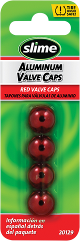 Valve Stem Caps - Red - 4 Pack