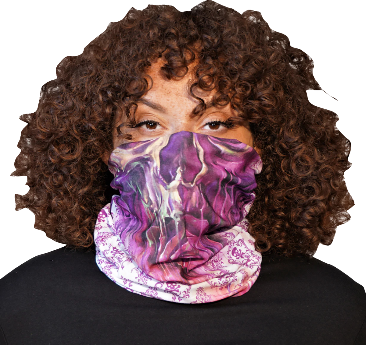 Watercolor Skull Face Neck Scarf