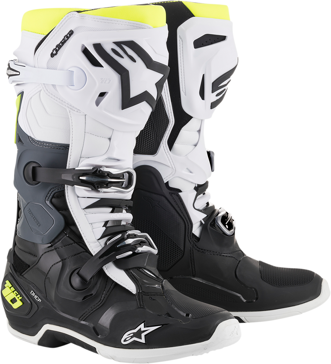 Tech 10 Boots - Black/White/Yellow - US 7