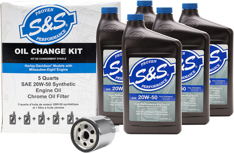 Oil Change Kit - Chrome Filter - M8 - 5 US quarts 2017 - 2022