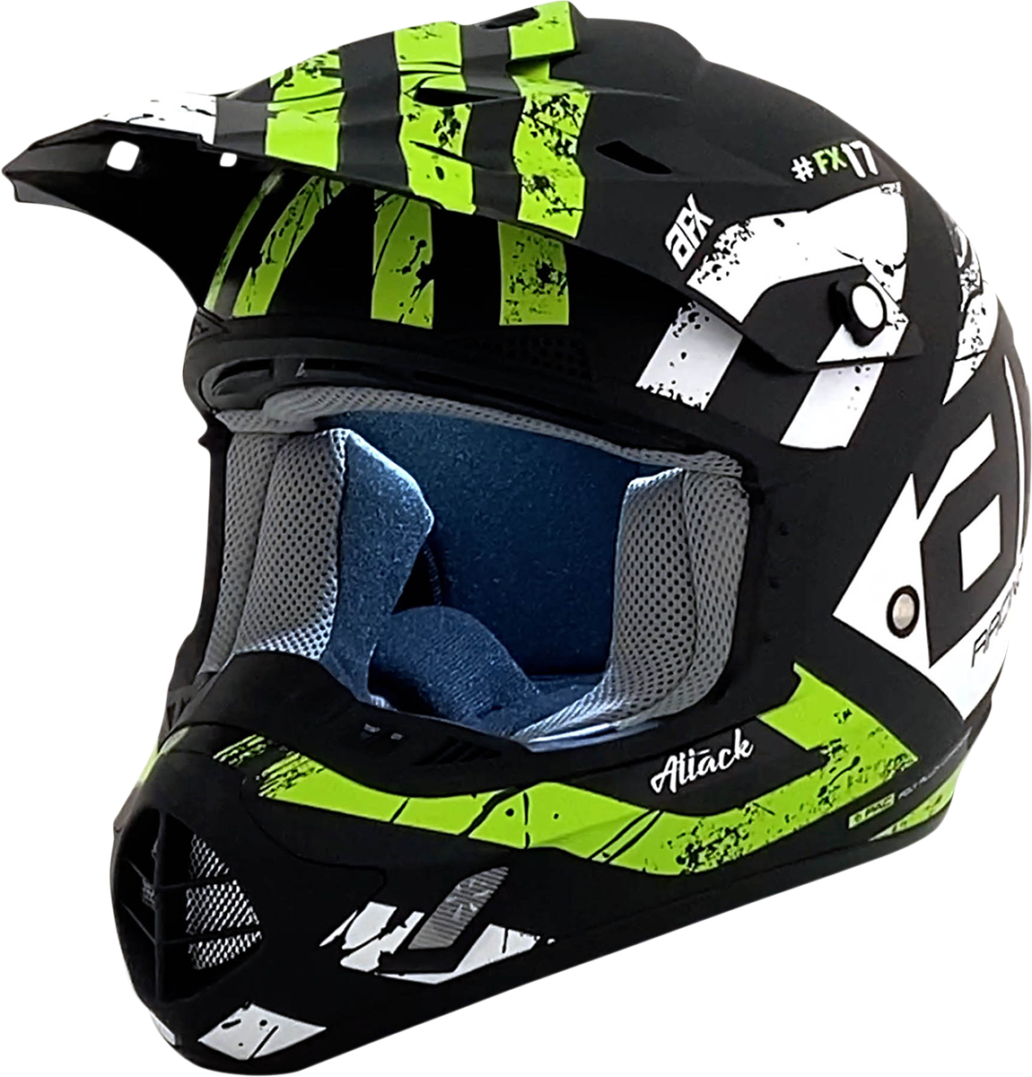 FX-17Y Helmet - Attack - Matte Black/Green - Small