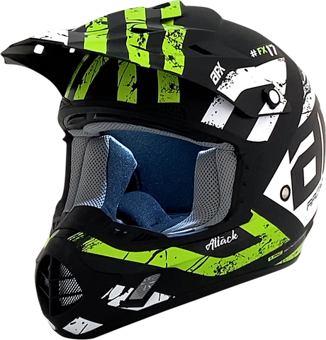 FX-17Y Helmet - Attack - Matte Black/Green - Large