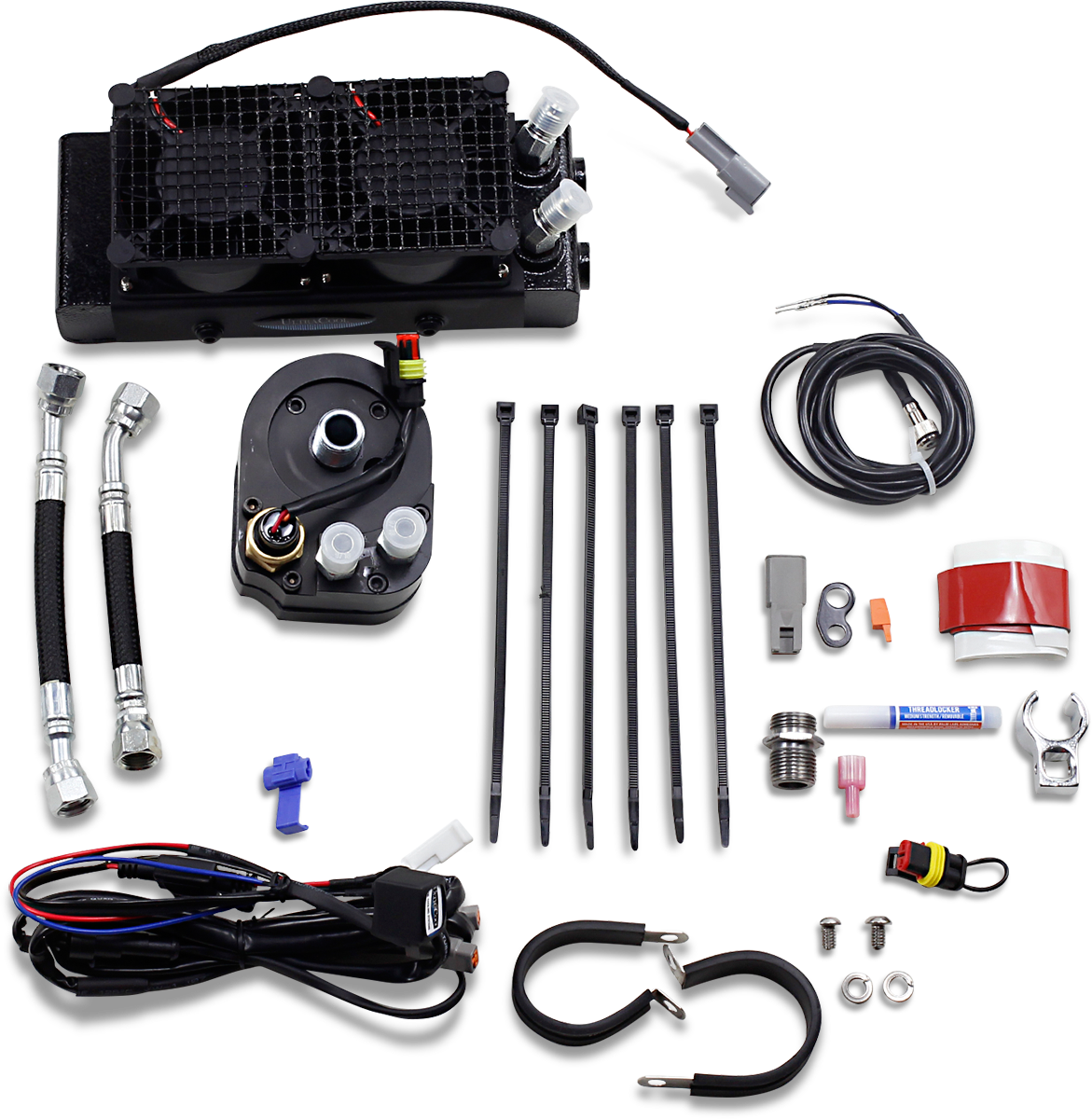 Oil Cooler Kit - Naked - Black - Dyna/FXR/Softail/Touring 1984 - 2006