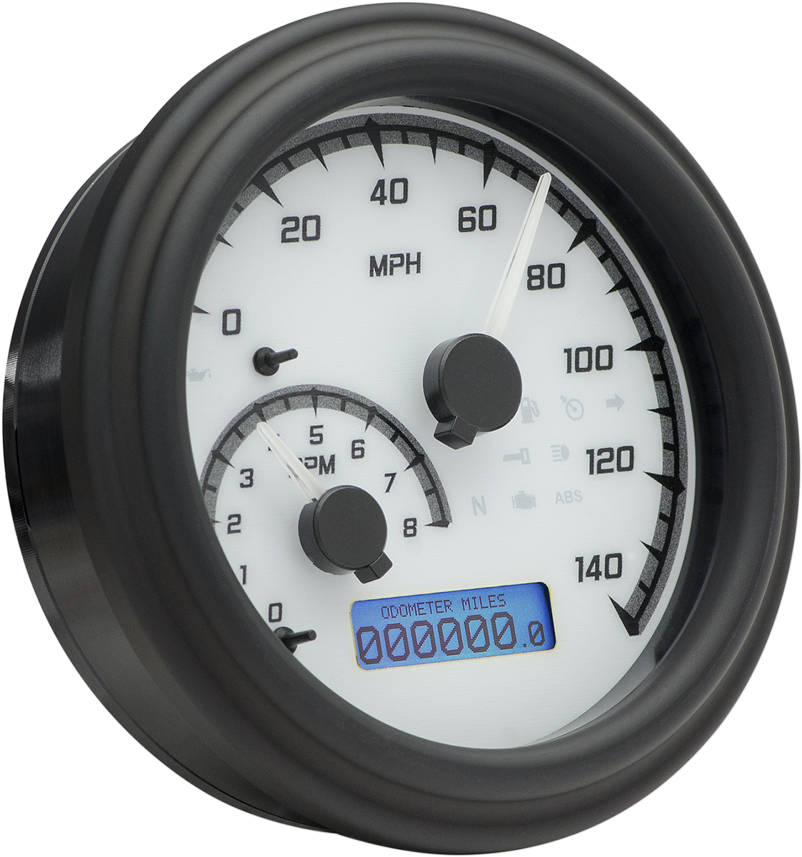 MXV Series Fatbob Analog/Digital Gauge System - White/Gray/Black 2004 - 2013