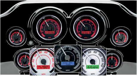 MVX-8K Series Analog/Digital 6-Gauge Kit - Black Bezel - Black Face with Gray Background 2004 - 2013