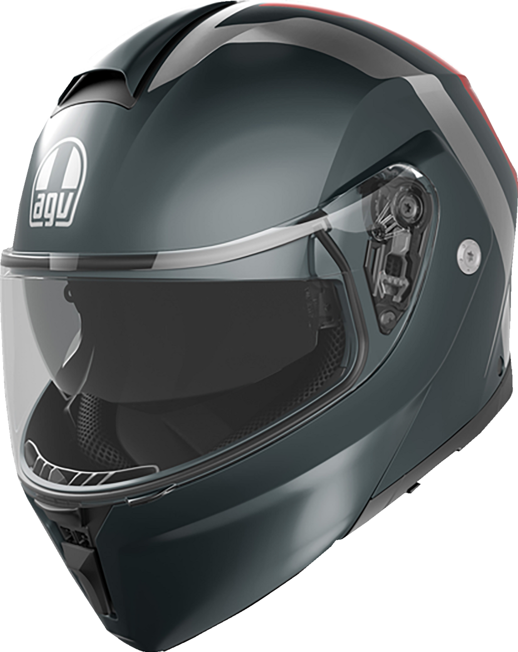 Streetmodular Helmet - Resia - Matte Gray/Silver/Red - Small