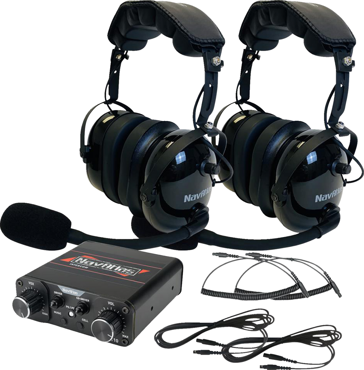 Intercom/Headset Kit - 2-Seat - Black