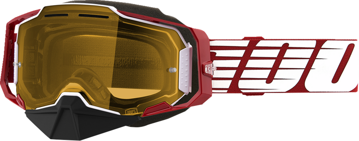 Armega Snow Goggles - Oversized Red - Yellow