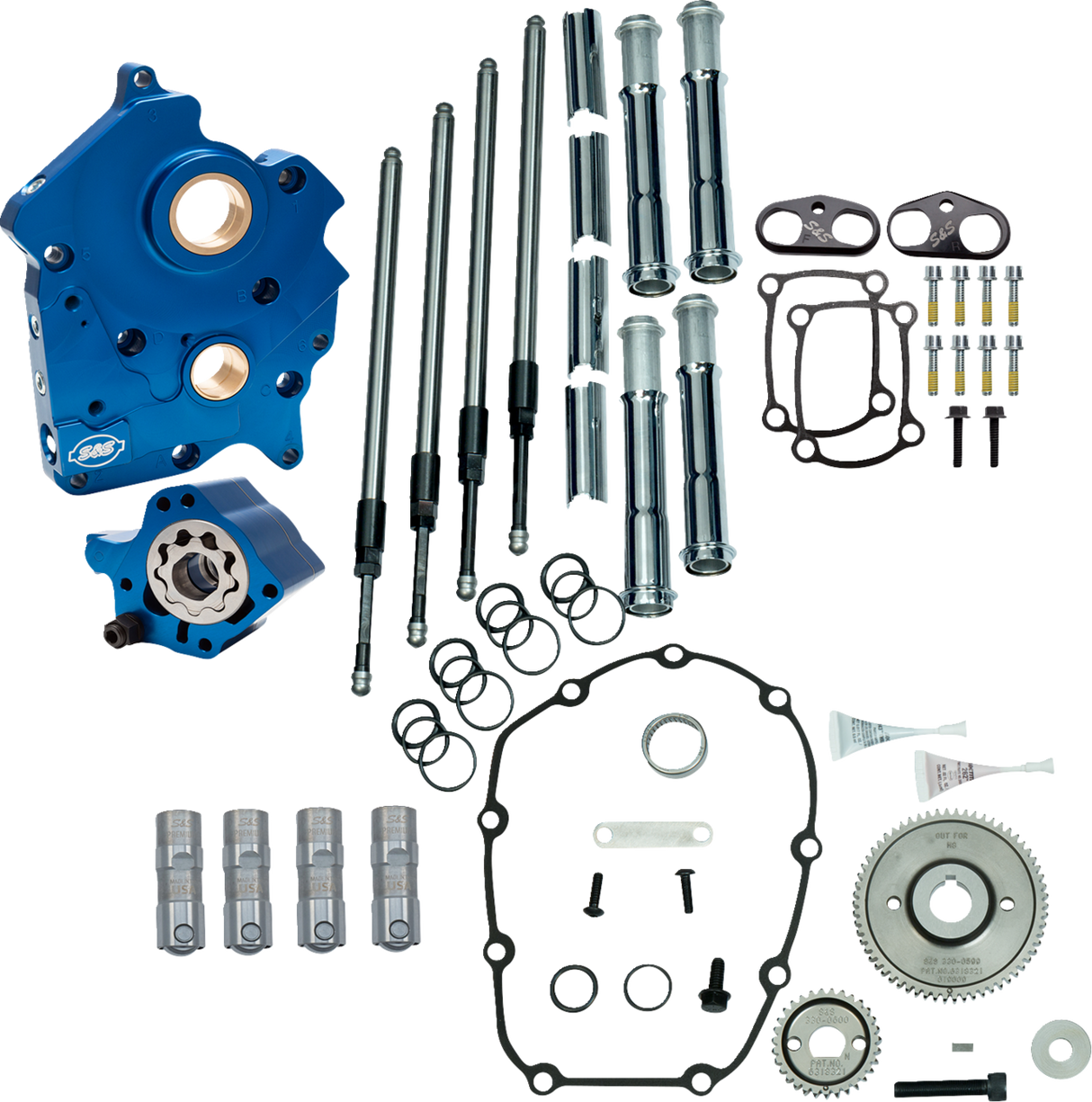 Cam Chest Kit without Cams - Gear Drive - Water Cooled - Chrome Pushrods - M8 2017 - 2024