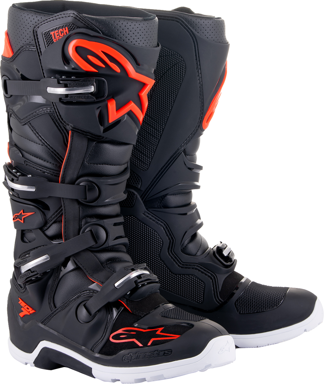 Tech 7 Enduro Boots - Black/Red Fluorescent - US 7