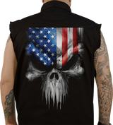 USA Skull Melt Sleeveless Shirt - Black - Medium