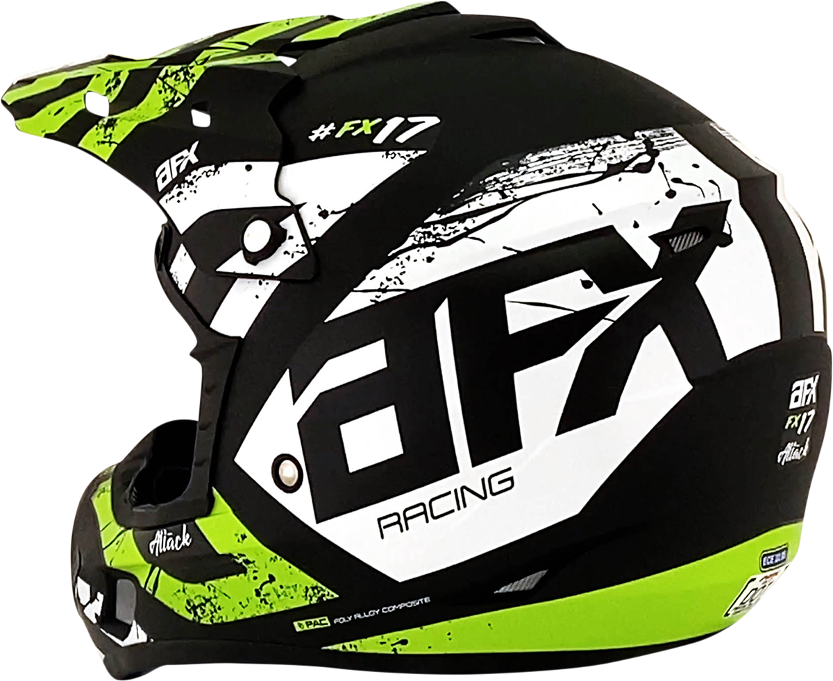 FX-17Y Helmet - Attack - Matte Black/Green - Small