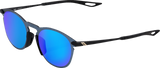 Legere Sunglasses - Round - Soft Tact Black - Blue Mirror