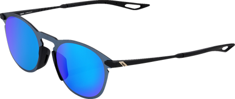 Legere Sunglasses - Round - Soft Tact Black - Blue Mirror