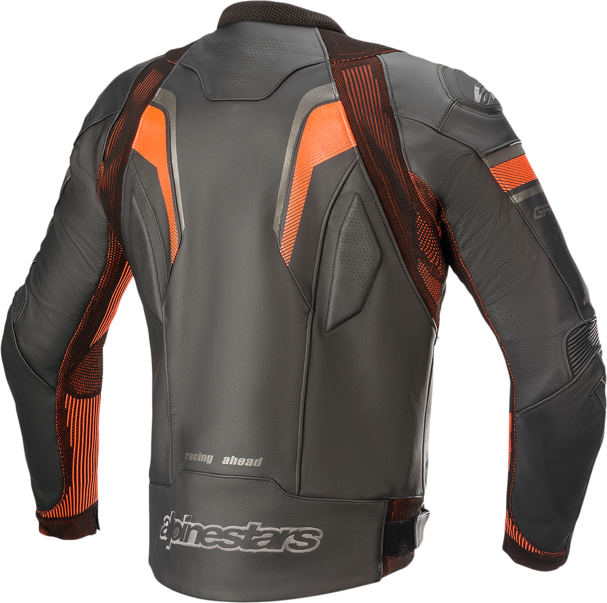 GP Plus R v3 Rideknit® Leather Jacket - Black/Red Fluo- US 40 / EU 50