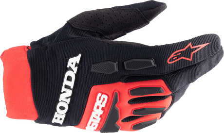 Honda Full Bore Gloves - Bright Red/Black - Large