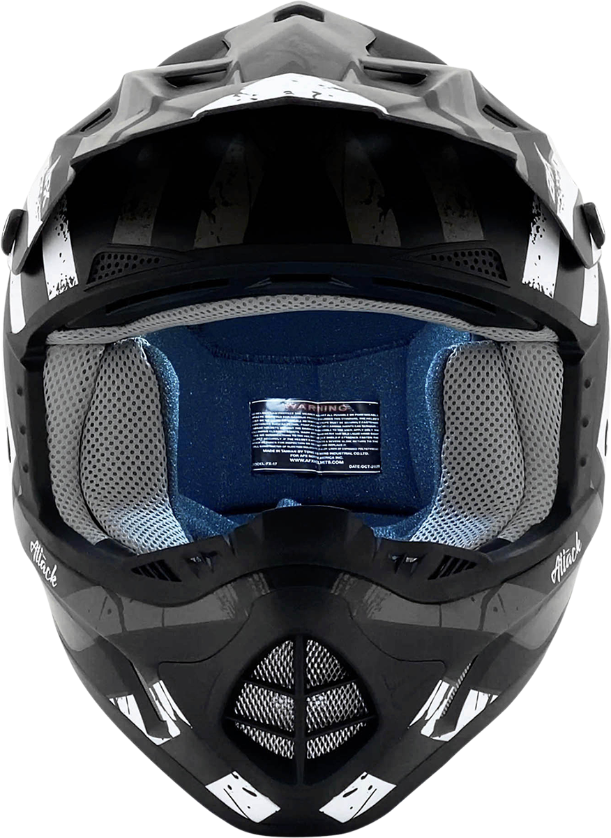 FX-17Y Helmet - Attack - Matte Black/Silver - Large