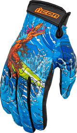 Hooligan™ Dino Fury Gloves - Blue - Large