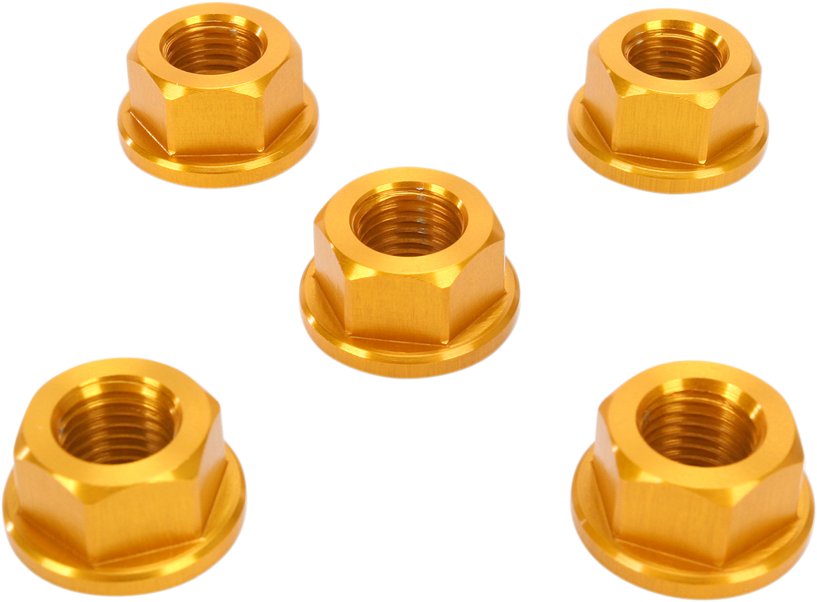 Aluminum Sprocket Nuts - Gold - M10 x 1.25