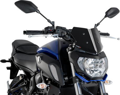 Naked Sport Windscreen - 9\" - Black - Yamaha 2018 - 2020