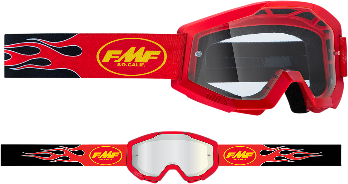 Youth PowerCore Goggles - Flame - Red - Clear