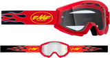 Youth PowerCore Goggles - Flame - Red - Clear