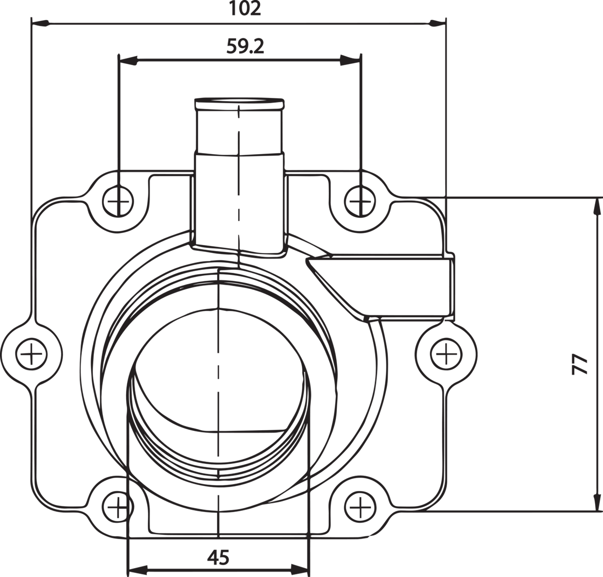 Carburetor Mounting Flange - Polaris 2001 - 2004