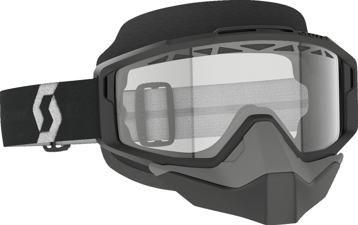 Split OTG Snow Goggle - Black/White - Dual Lens - Clear