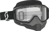 Split OTG Snow Goggle - Black/White - Dual Lens - Clear