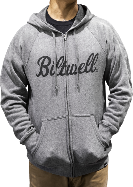 Script Zip-Up Raglan Hoodie - Heather Gray - XL