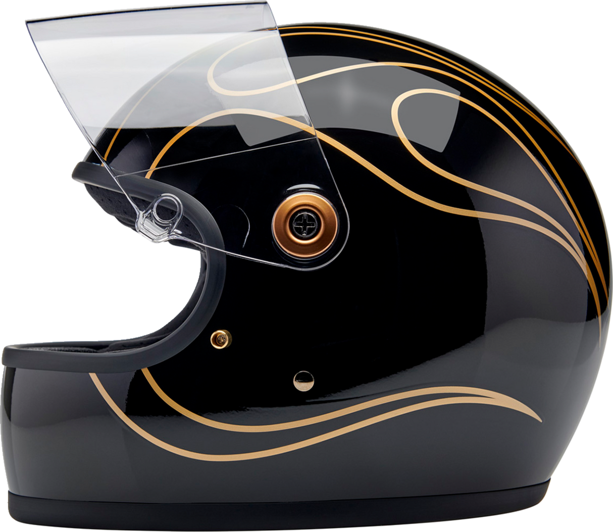 Gringo S Helmet - Gloss Black Flames - XS