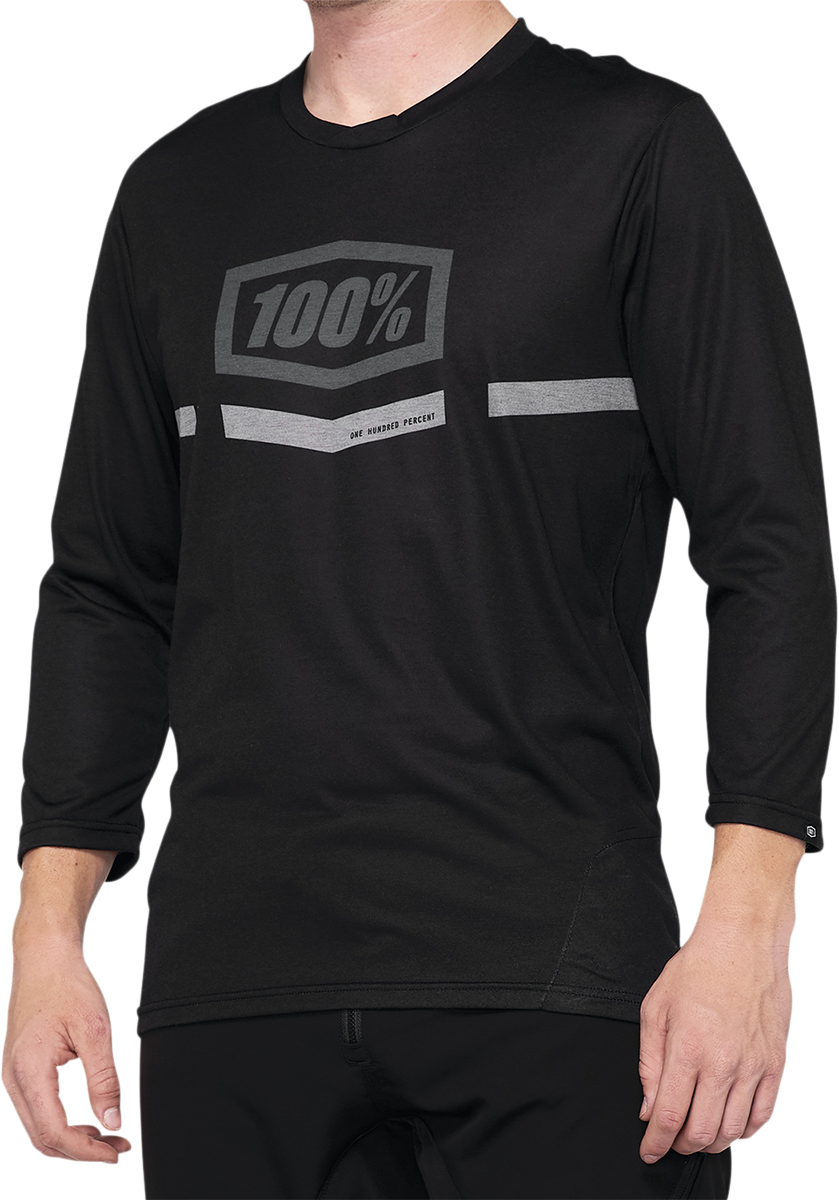 Airmatic 3/4 Sleeve Jersey - Black - Small