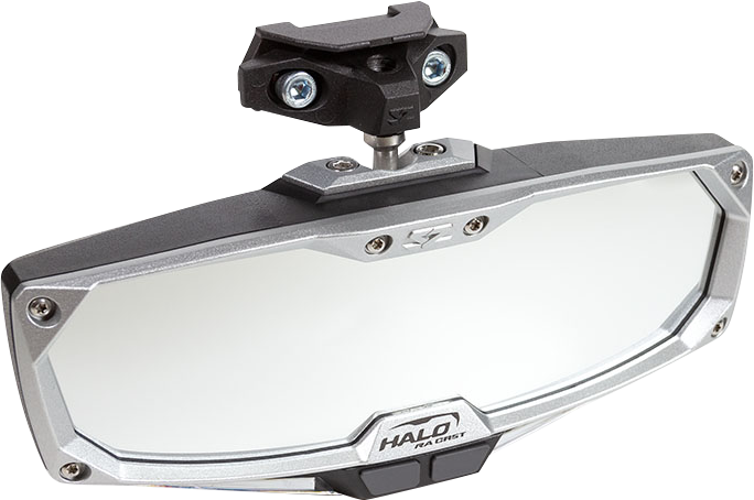 Mirror - Halo R - Rear View w/LED Cabin Light - Rectangle - Black w/Silver Bezel - Pro XP 2020 - 2020