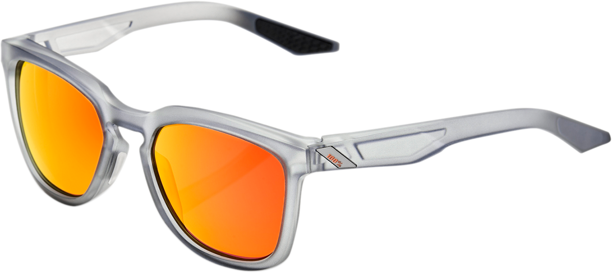 Hudson Sunglasses - Crystal Gray - Red Mirror