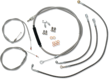 Handlebar Cable/Brake Line Kit - 18\" - 20\" Ape Hanger Handlebars - Stainless Steel 2011 - 2014